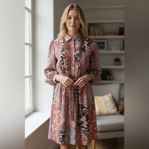 Porter Boho Patchwork Floral Ruffle Dress Romantic Artsy Teen Girl 16